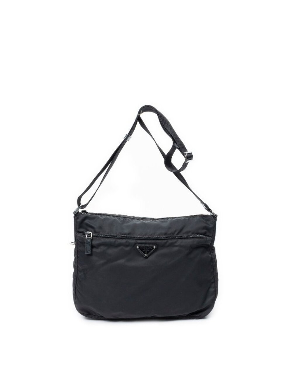 Prada Zip Crossbody Black Nylon Canvas